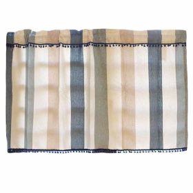 Blue Stripe Cafe Kitchen Curtains Half Window Curtain Decorative Door Curtain, 51x24 inch