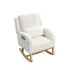 [Video] Welike 27.5 "W Modern Accent High Back Living Room Casual Armchair Rocker with One Lumbar Pillow, Two Side Pockets,Teddy White (Ivory)