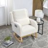 [Video] Welike 27.5 "W Modern Accent High Back Living Room Casual Armchair Rocker with One Lumbar Pillow, Two Side Pockets,Teddy White (Ivory)