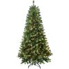 7FT PE/PVC Mixed Automatic Christmas Tree With Lights Xmas Decoration Light Up Holiday Season