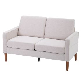 135*76*85cm Linen Solid Wood Legs II Double Seat Without Chaise Concubine Solid Wood Frame Can Be Combined With Single Seat Three Seat Indoor Modular