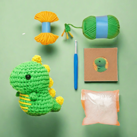 Beginners Crochet Kit | Easy Peasy Dinosaur Yarn, Video Tutorials & Step-by-Step Instructions | Featured on Shark Tank | Learn to Crochet Easily