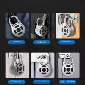 Tuya Smart Padlock, Zinc Alloy Material, Smart 6-position Combination Padlock, Mini Luggage, Locker, Graffiti APP Electronic Small Lock