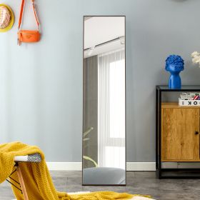 3rd generation gray solid wood frame full length mirror, dressing mirror, bedroom porch, decorative mirror, clothing store, floor mounted large mirror