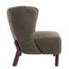 Accent Chair, Upholstered Armless Chair Lambskin Sherpa Single Sofa Chair with Wooden Legs, Modern Reading Chair for Living Room Bedroom Small Spaces