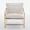 2 Sets 1 Case, Upholstered Hanging Armchair with Arm PocketsMetal frame, gold-plated craftsmanship, crushed foam cushions and skin-friendly woven fabr