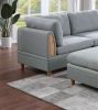 Living Room Furniture Corner Wedge Light Grey Dorris Fabric 1pc Cushion Wedge Sofa Wooden Legs