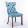 Collection Modern, High-end Tufted Solid Wood Contemporary Velvet Upholstered Dining Chair with Wood Legs Nailhead Trim 2-Pcs Set,Light Blue, SW2001LB