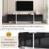 White & Black Contemporary Rectangle Design TV Stand, Unique Style TV Console Table for TVs Up to 80'', Modern TV Cabinet with High Gloss UV Surface f