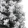 Slim Artificial Christmas Tree with Flocked Snow Green 8 ft PVC