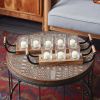 DecMode 8 Holder Brown Wood Tealight Candelabra, Set of 2