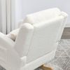 [Video] Welike 27.5 "W Modern Accent High Back Living Room Casual Armchair Rocker with One Lumbar Pillow, Two Side Pockets,Teddy White (Ivory)