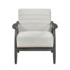 Casual Transitional Accent Chair 1pc Pearl-hued Fabric Upholstery Dark Gray Frame Solid Wood Living Room Furniture