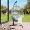 Outdoor Wicker Hanging Swing Chair Patio Hammock Basket Egg Chair with and and Cushion for Indoor Outdoor Use