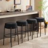 30" Tall, Round High Bar Stools, Set of 2 - Contemporary upholstered dining stools for kitchens, coffee shops and bar stores - Includes sturdy hardwar