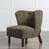 Accent Chair, Upholstered Armless Chair Lambskin Sherpa Single Sofa Chair with Wooden Legs, Modern Reading Chair for Living Room Bedroom Small Spaces