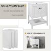 [VIDEO] 24" White Modern Sleek Bathroom Vanity Elegant Ceramic Sink with Solid Wood Frame Open Style Shelf