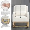 [Video] Welike 27.5 "W Modern Accent High Back Living Room Casual Armchair Rocker with One Lumbar Pillow, Two Side Pockets,Teddy White (Ivory)