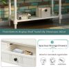 Console Table Traditional Design with Two Drawers and Bottom Shelf (Ivory White)