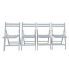 Furniture Slatted Wood Folding Special Event Chair - White, Set of 4, FOLDING CHAIR, FOLDABLE STYLE