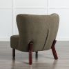 Accent Chair, Upholstered Armless Chair Lambskin Sherpa Single Sofa Chair with Wooden Legs, Modern Reading Chair for Living Room Bedroom Small Spaces