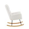 off white teddy fabric rocking chair