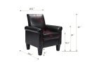 Accent Chairs, Comfy Sofa Chair, Armchair for Reading, Living Room, Bedroom, Office, Waiting Room, PU leather, Black