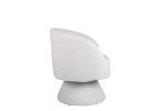 Swivel Accent Chair Armchair, Round Barrel Chair in Fabric for Living Room Bedroom(White)