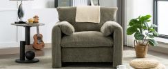 Modern Style Chenille Oversized Armchair Accent Chair Single Sofa Lounge Chair 38.6'' W for Living Room, Bedroom, Green