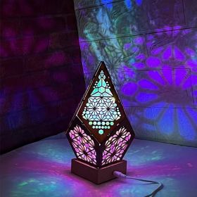 1pcs Bohemia Star Projector Lamp Large Floor Stand Colorful LED Desk Lamp Floor Lamp, Party Light, Mood Light, Fashion Light LED Rhombus Star Projecto (Color: Multi Color)