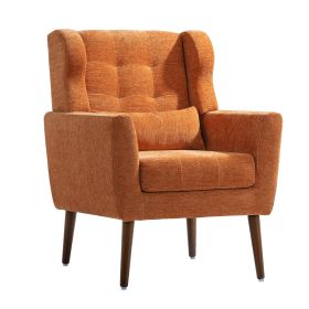 Modern Accent Chair Upholstered Foam Filled Living Room Chairs Comfy Reading Chair Mid Century Modern Chair with Chenille Fabric Lounge Arm Chairs Arm (Color: as Pic)