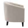 linen Fabric Tufted Barrel ChairTub Chair for Living Room Bedroom Club Chairs